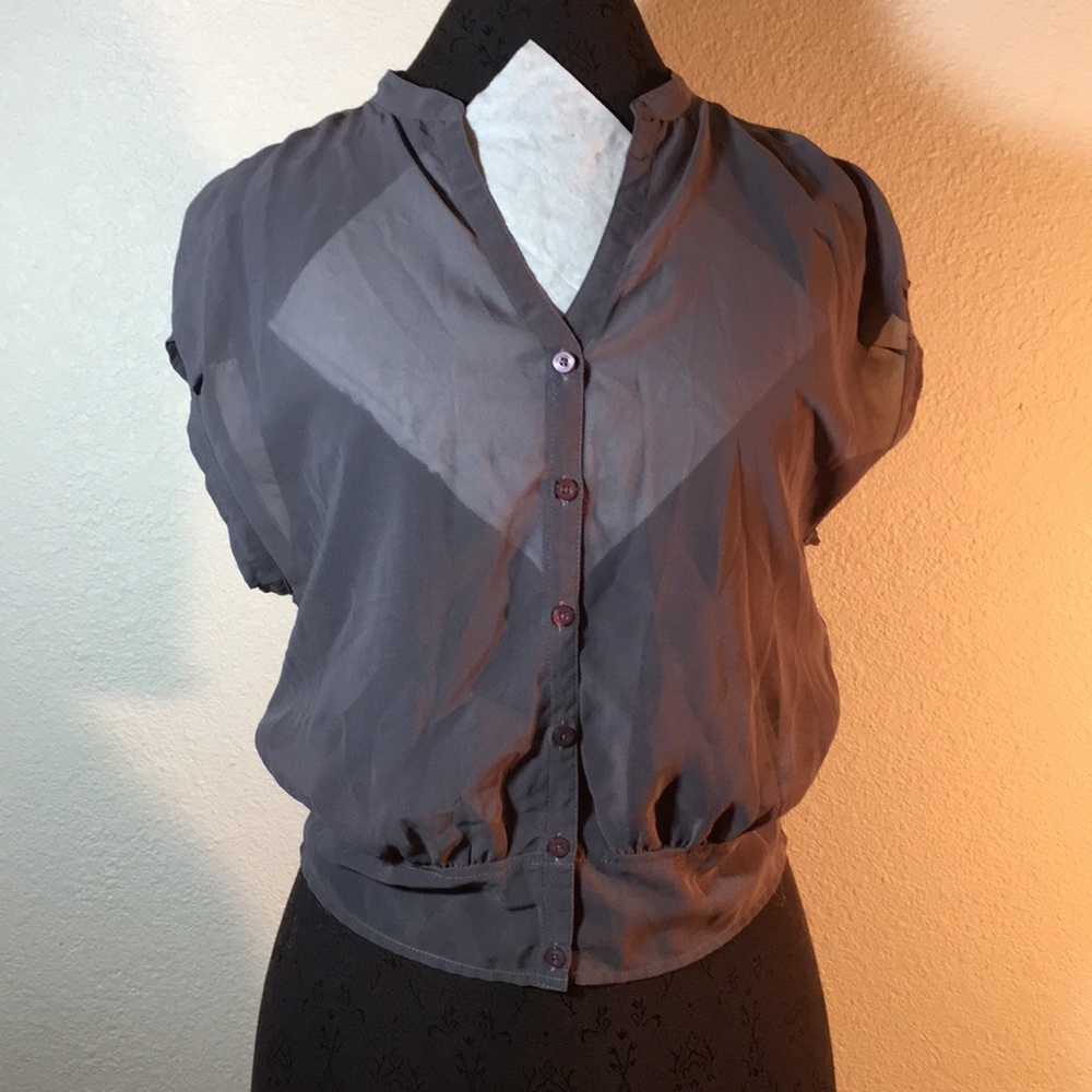 Frenchi purple/grey blouse